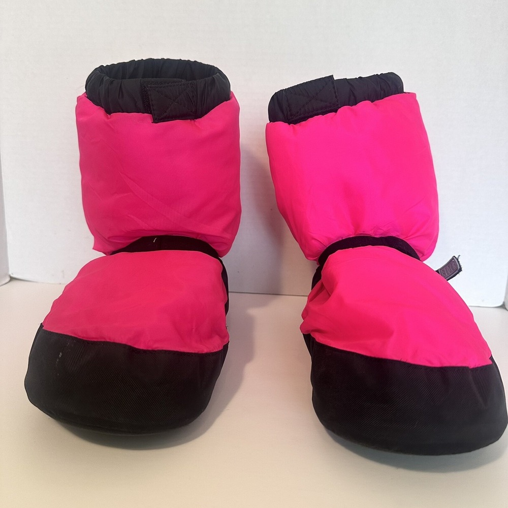 Bloch Adult Warm Up Booties by Linna & Max Large Bright Pink & Black Nylon